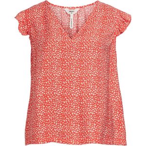 Object T-shirt Objleonora Seline S/s Top 126 Div 23041618 Hot Coral/leo Dames Maat - 42