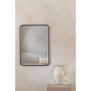 Nordic Style® Wandspiegel 70x50cm | Zwart | Scandinavische Spiegels | Vierkant | Wandspiegel | Badkamerspiegel | Gangspiegel