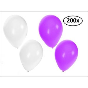 Ballonnen helium 200x paars en wit