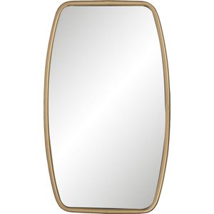 HAES DECO - Rechthoekige Spiegel - Kleur Goudkleurig - Formaat 35x3x60 cm - Materiaal MDF / Metaal - Wandspiegel, Spiegel Rechthoek