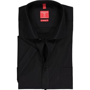 Redmond regular fit overhemd - korte mouw - zwart - Strijkvriendelijk - Boordmaat: 37/38