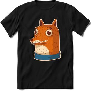 Casual vos T-Shirt Grappig | Dieren Kleding Kado Heren / Dames | Animal Skateboard Cadeau shirt - Zwart - XL