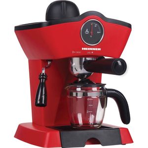 Heinner Espressomachine met RVS Filter 800W 3.5 Bar - Koffiezetapparaat met Temperatuurmeter Rood