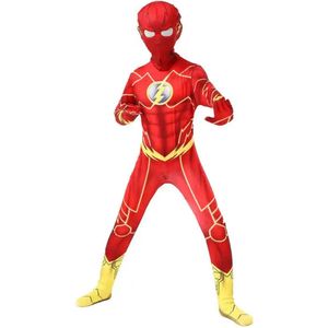 Superheldendroom - The Flash - 140 (8/9 Jaar) - Verkleedkleding - Superheldenpak