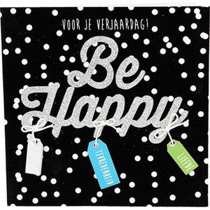 Depesche - Glamour wenskaart met de tekst ""Be Happy"" - mot. 011