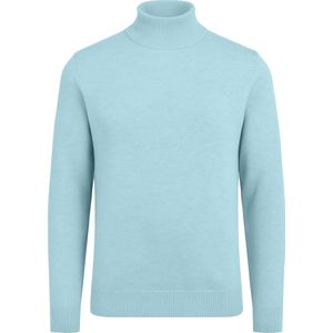 Vercate - Luxe Coltrui - Lichtblauw / Blauw - Regular Fit - Knit / Knitted Heren Pullover / Sweater / Trui - Maat L