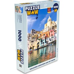 Puzzel Gekleurde gebouwen aan het water bij Napoli - Legpuzzel - Puzzel 1000 stukjes volwassenen