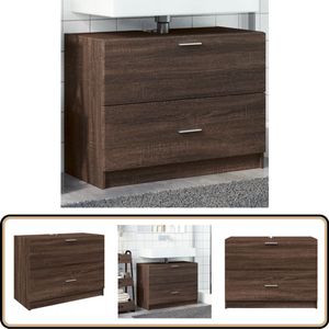 vidaXL Wastafelkast Bruin Eiken 78x37x59 cm Wastafelkast - Wastafelkasten - Badkamer Wastafel Kast - Wastafelkastje