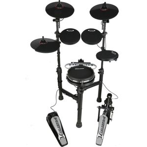 Carlsbro CSD131M 8-delige ultracompacte elektronische drumset met 5 drumpads, 3 bekkenpads, hihat- en bassdrumpedaal