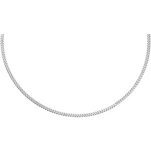 Lucardi Dames Ketting met Gourmet Schakel - Echt Zilver - Ketting - Cadeau - 70 cm - Zilverkleurig