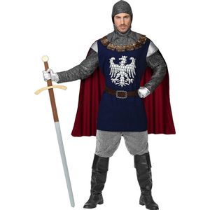 Widmann - Middeleeuwse & Renaissance Strijders Kostuum - Brede Adelaars Borst Ridder - Man - Blauw, Grijs - Medium - Carnavalskleding - Verkleedkleding
