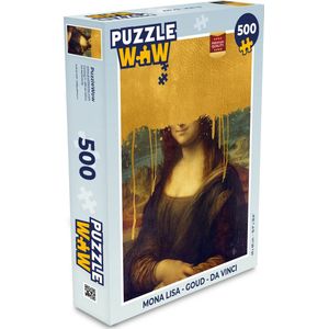Puzzel Mona Lisa - Goud - Da Vinci - Legpuzzel - Puzzel 500 stukjes