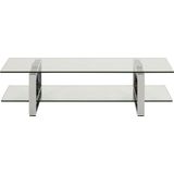 24Designs Serenity TV-meubel - B120 X D45 X H32 Cm - Helder Glas - Verchroomd Metaal