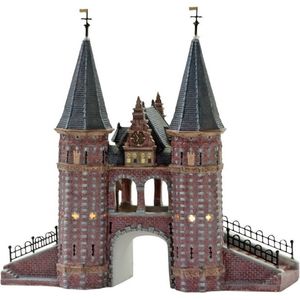 Dickensville Waterpoort Sneek Kerstdorp 29 Cm Led Bruin