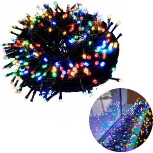 Cheqo® Kerstboomverlichting - Clusterverlichting - Kerstlampjes - Led Verlichting - Kerstverlichting voor Binnen en Buiten - 384 LED - 2.8m - Multicolor