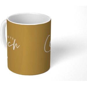 Mok - Koffiemok - Quotes - Liefste coach - Beige - Mokken - 350 ML - Beker - Koffiemokken - Theemok - Mok met tekst