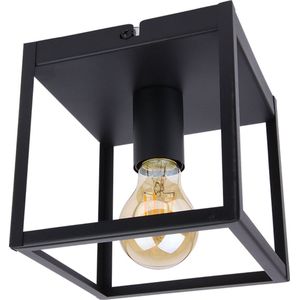 LEDUXA | Zwarte Plafondlamp | Incl. Lichtbron | decoratie | industriële plafonniére | metalen | E27 fitting | 4W | 320lm | 2400K