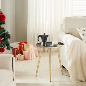 Salontafel rond Ø 41 cm hoogte 49 cm grijs-goud Scandinavische stijl AP-BT2203