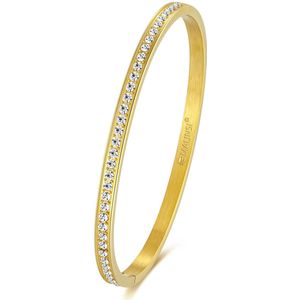 Malinsi Armband Dames Bangle Diamant - Goud 18K Compleet RVS 19cm - Sieraden Armbanden Vrouw