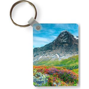 Sleutelhanger - Bloemen - Berg - Sneeuw - Landschap - Uitdeelcadeautjes - Plastic