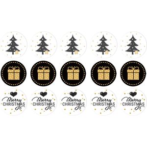 Sluitzegel Set Kerstmis - 15 Mooie Kerststickers - StickerSet Kerst - 45 mm Sluitzegel Stickers - Goedkope Sluitstickers - Envelopstickers, Kerststickers, Cadeauzakje Stickers, Inpakken, Cadeau - Kadostickers - Stickers Kerstmis - Kerstkaart Stickers