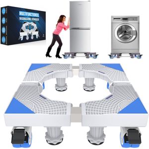W&Z® Wasmachine verhoger met 4 wielen - Wasmachine Opbouwmeubel kast- 350kg - Wit