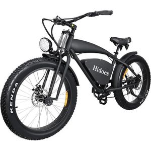 P4B - Hidoes - Fatbike - Retro Fiets - Elektrische Fatbike - Elektrische Fiets - Chopper Fiets - Elektrische Mountainbike - E bike - Lowrider - Zwart - 1 Jaar Garantie - Legaal Openbare Weg
