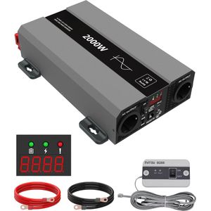 Lexium Omvormer 12V 230V - Spanningomvormer - Auto omvormer - Stopcontact - Autolader