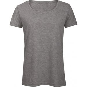 T-shirt Dames M B&C Ronde hals Korte mouw Heather Light Grey 50% Polyester, 25% Katoen, 25% Viscose