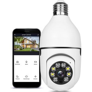 Metahub Beveiligingscamera - IP Camera - E27 Dikke Fitting- Spy Camera - 2-Weg Audio - Beweeg en Geluidsdetectie - Nachtvisie - Draadloos - Huisdiercamera - bewakingscamera - Opslag in Cloud & App - Lamp Camera - 360 graden Panoramisch