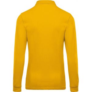 Polo Heren S Kariban Kraag met knopen Lange mouw Yellow 100% Katoen