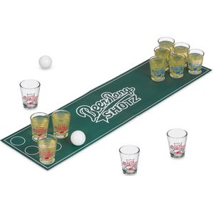 Relaxdays mini beer pong - drankspel - bierpong set - volwassenen - shots pong - partyspel