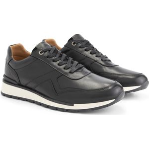 Travelin' Walgrave Heren Sneaker - Leren veterschoenen mannen - Zwart leer - Maat 46