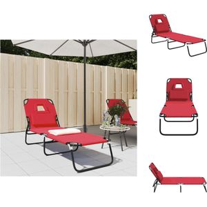 vidaXL Ligstoel - Ligstoelen - Zonnestoel - Inklapbare Ligstoel - Ligbed inklapbaar oxford stof en gepoedercoat staal rood