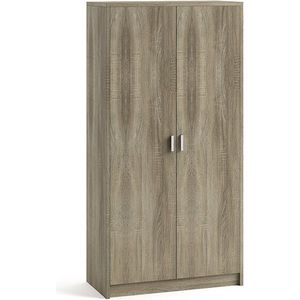 Interiax Opbergkast - Kledingkast 'Aurora' – 2 Deuren & 4 Legplanken | Sonoma Eik | 148x72x36 cm