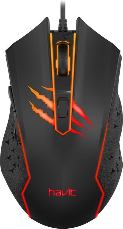 Havit GameNote Gaming muis RGB verstelbaar tot 2400dpi - anti slip materiaal - 1.6 meter USB A kabel