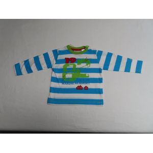 T shirt - Lange mouw - Jongens - Gestreept - Blauw /wit - 6 maand 68