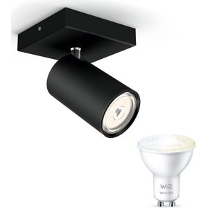 Philips myLiving Kosipo Opbouwspot Zwart - 1 Lichtpunt - Spotjes Opbouw Incl. WiZ GU10 Warmwit tot Koelwit Licht - Bluetooth