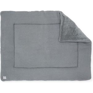 Jollein - Boxkleed (Stone Grey) - Basic Knit - Katoen - Speelkleed Baby - 80x100cm