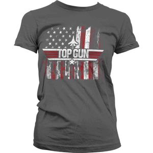 Top Gun Dames Tshirt -M- America Grijs