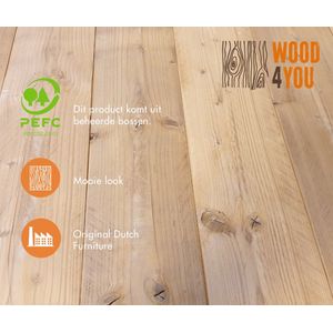 Wood4you - Eettafel New York Roasted wood - Antraciet - 180/90 cm