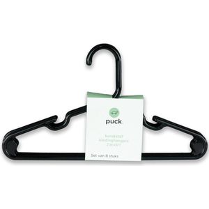 Puck Kledinghanger Kunststof Zwart (8 stuks)