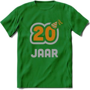 20 Jaar Feest T-Shirt | Goud - Zilver | Grappig Verjaardag Cadeau Shirt | Dames - Heren - Unisex | Tshirt Kleding Kado | - Donker Groen - XXL