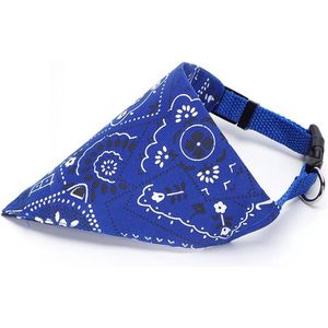 Nobleza Halsband met zakdoek - Verstelbaar 25 / 40cm - Honden halsbanden - Hondenbandana - Kattenbandana - Bandana - Blauw