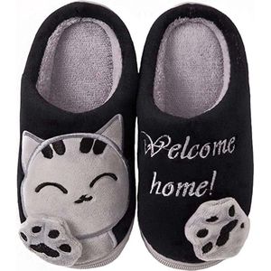 Velox Winter Pluche Slippers, Lucky Cat Patroon Herfst Indoor Home Memory Foam Zacht Dikker Warme Pluche Schoenen Slippers