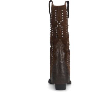 Sacha - Dames - Bruine suède western laarsjes met studs - Maat 41