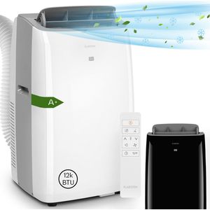 Klarstein Mobiele airconditioner met luchtafvoerslang, 3-in-1 airconditioner met ventilator, luchtontvochtiger & nachtmodus, Kleine & draagbare airconditioner voor thuis & op kantoor, Laag verbruik, 12000 BTU
