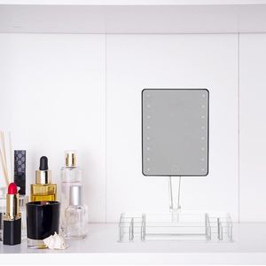 Draaibare LED-spiegel met opbergruimte voor sieraden - Overig - Zwart - Zwart - SILUMEN