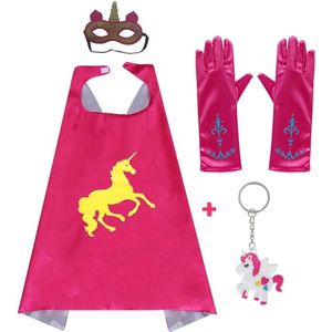 Carnavalskleding - Kostuum Kind - Eenhoorn - Unicorn Speelgoed - 3-Pack - Verkleedpak - Paars - Blauw - Roze - Cape - Masker - Unicorn Hanger - Verkleedkleding Meisje