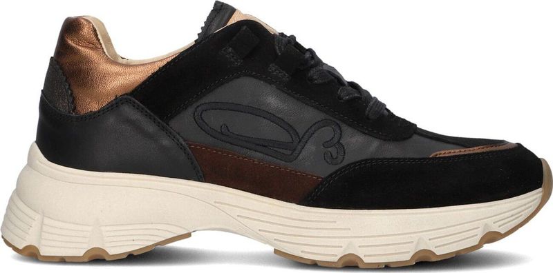 Fred De La Bretoniere Mariola Sign Sneakers - Leer - Dames - Zwart - Maat 40